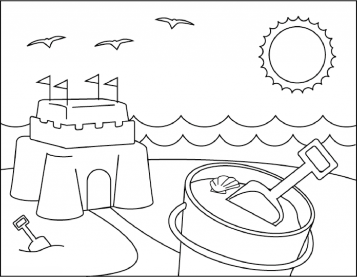 day by the sea coloring book to print