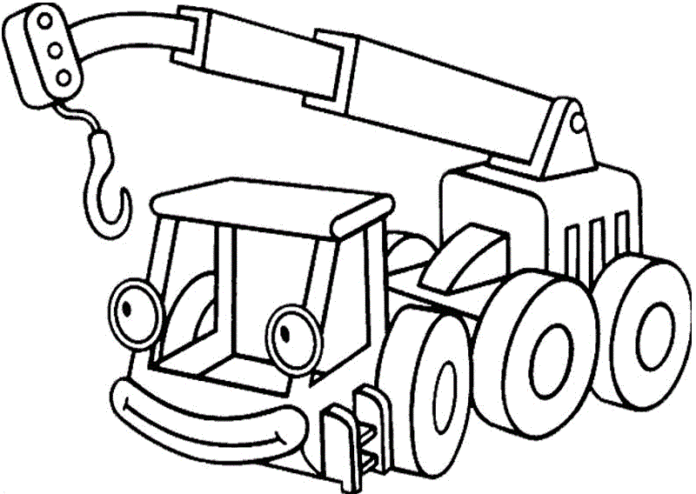 crane with bob the builder coloring book to print