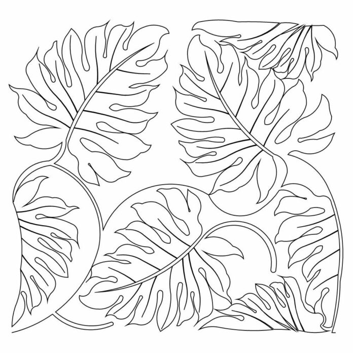 ジャングルの葉の塗り絵印刷