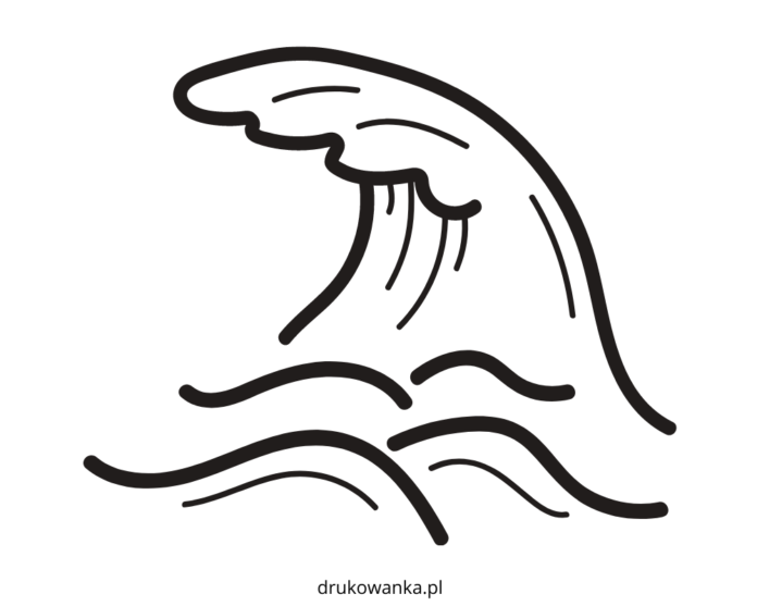 wave on the sea 印刷用塗り絵
