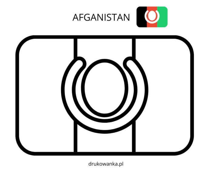 flaga afganistanu kolorowanka do drukowania