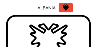 albanien flagge färbung seite druckbar