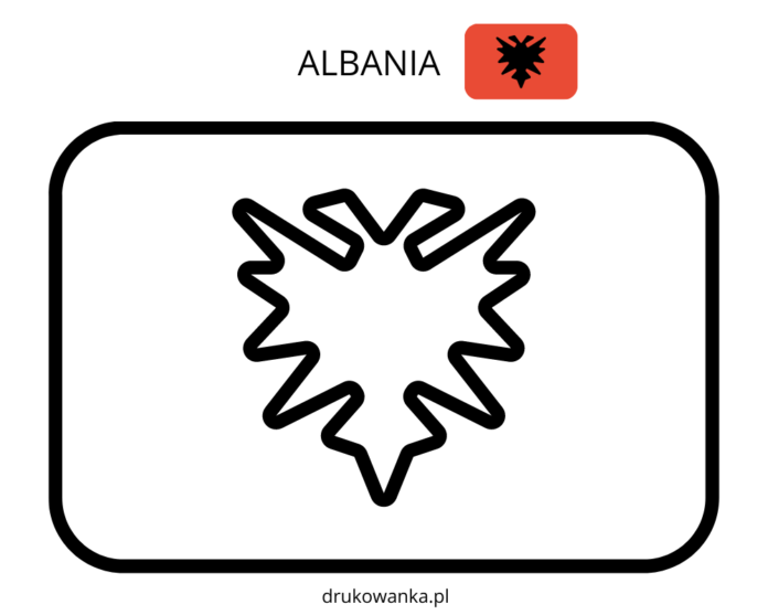 アルバニア国旗の塗り絵印刷