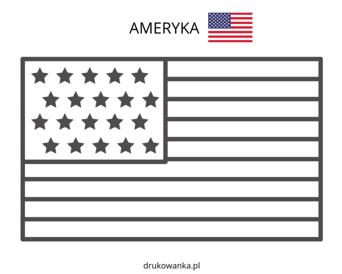 flaga ameryki kolorowanka do drukowania
