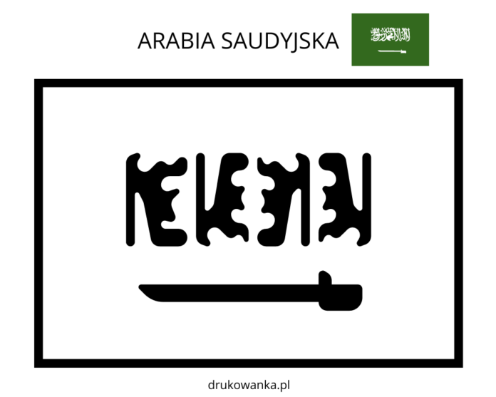 szaúd-arábia zászló színező könyv nyomtatható