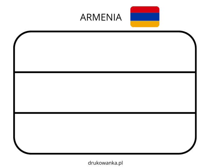 Arménska vlajka omaľovánky na vytlačenie
