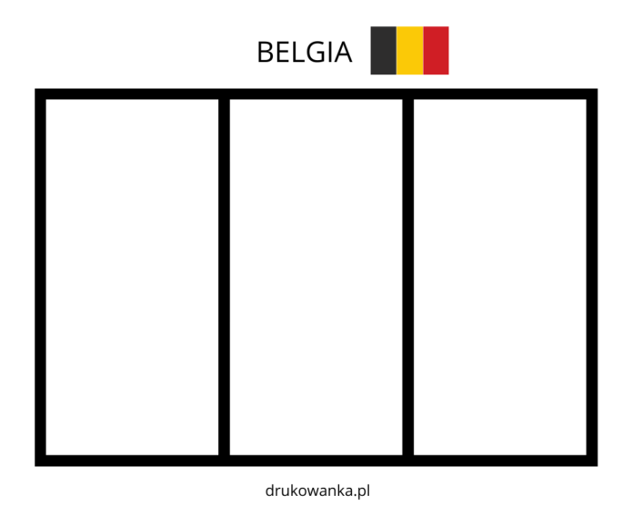Färgbok om Belgiens flagga som kan skrivas ut