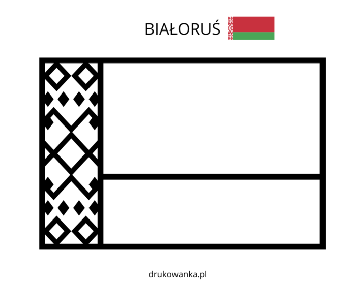 flaga białorusi kolorowanka do drukowania