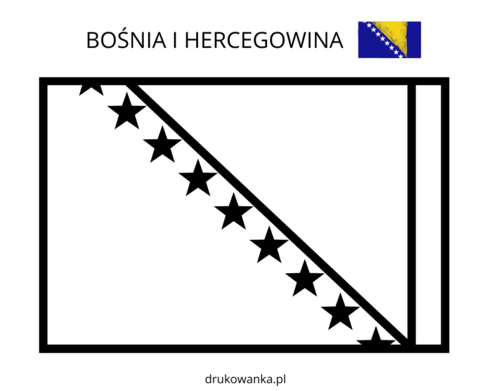 flaga bośni i hercegowiny kolorowanka do drukowania