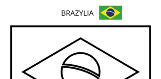 página para colorear de la bandera de Brasil