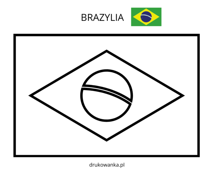 ブラジル国旗の塗り絵を印刷とオンラインで
