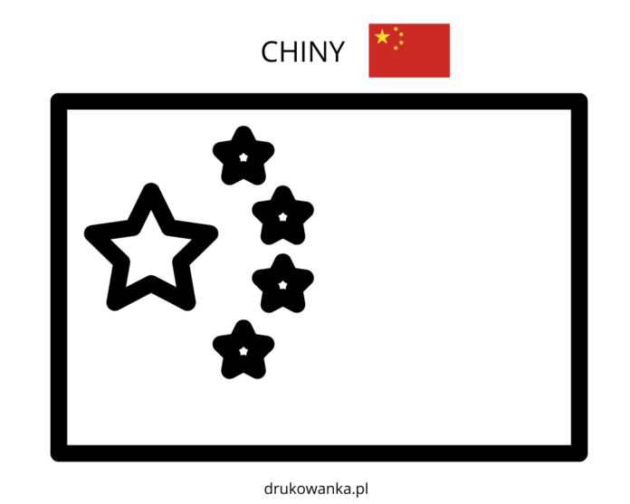 Čínska vlajka omaľovánky k vytlačeniu