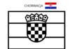 chorvátska vlajka na vyfarbenie k vytlačeniu