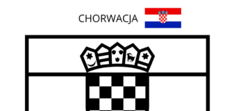 flaga chorwacji kolorowanka do drukowania