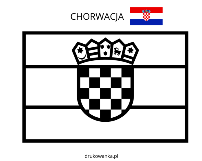 flaga chorwacji kolorowanka do drukowania
