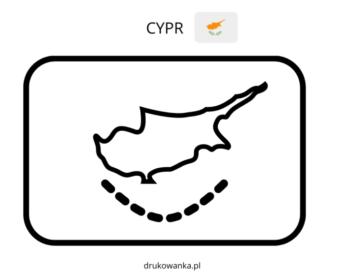 flaga cypru kolorowanka do drukowania
