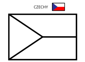 libro da colorare bandiera della repubblica ceca da stampare