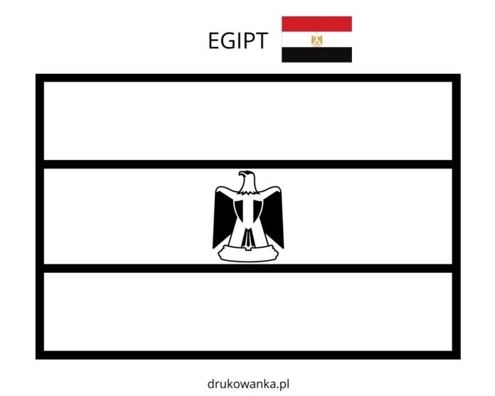 flaga egiptu kolorowanka do drukowania