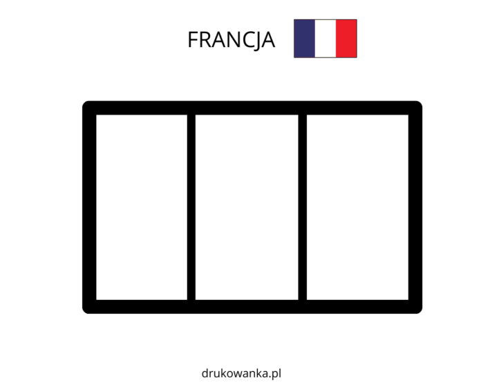 Franciaország zászlaja színező könyv nyomtatható