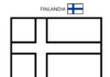 Fínska vlajka omaľovánky k vytlačeniu