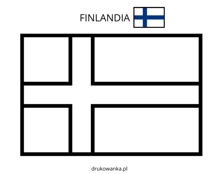 flaga finlandii kolorowanka do drukowania