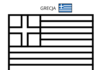 græsk flag til udskrivning og farvelægning