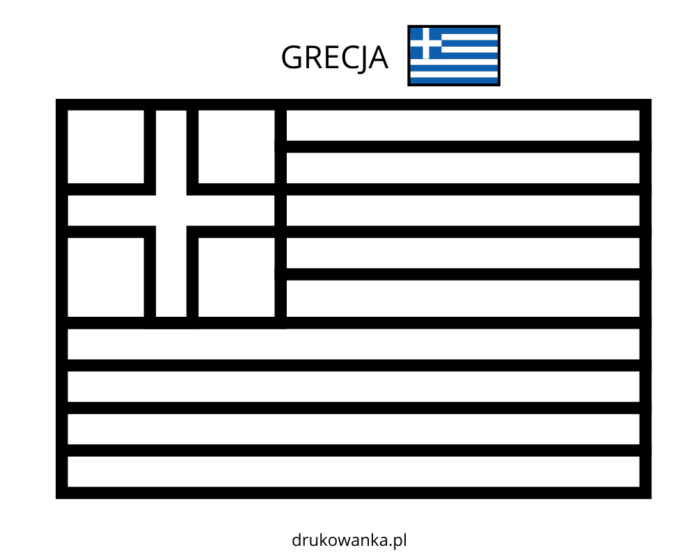 flaga grecji kolorowanka do drukowania