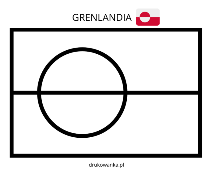 Grönlands flagga målarbok att skriva ut