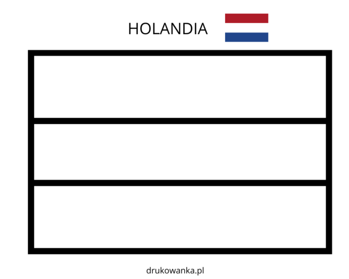 flaga holandii kolorowanka do drukowania