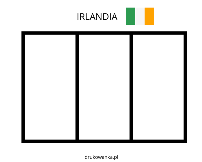 Írska vlajka na vyfarbenie k vytlačeniu