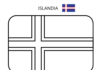 flaga islandia kolorowanka do drukowania
