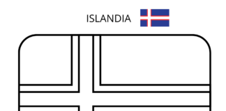 Islands flagga målarbok att skriva ut