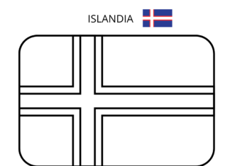 flaga islandia kolorowanka do drukowania