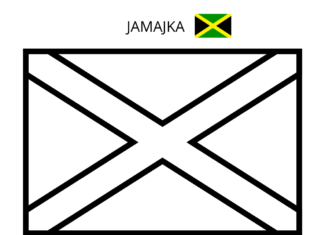 Jamajka vlajka omalovánky k vytisknutí