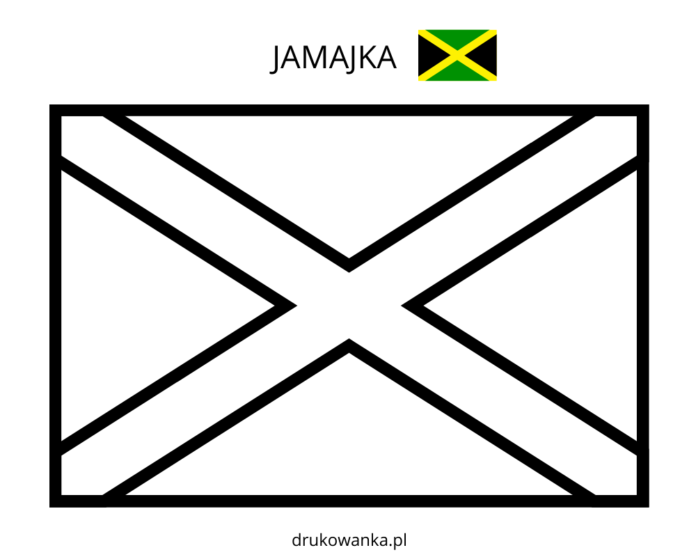 Jamajka vlajka omaľovánky k vytlačeniu