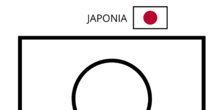 página de coloração da bandeira japonesa imprimível