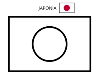 flaga japonii kolorowanka do drukowania