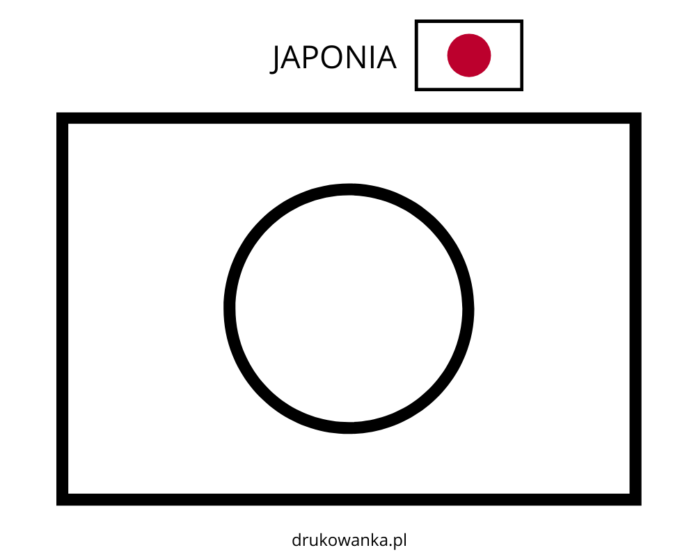 página de coloração da bandeira japonesa imprimível