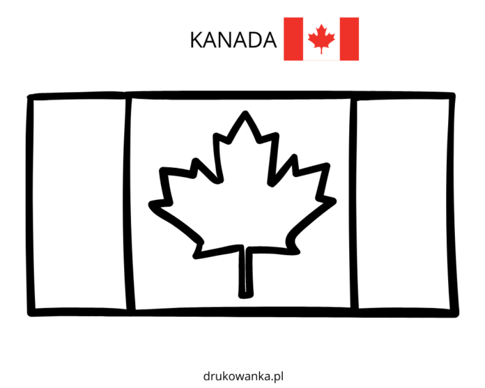 Kanadas flagga målarbok som kan skrivas ut
