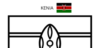 página para colorear de la bandera de Kenia