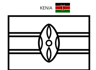 bandiera del Kenya da colorare pagina stampabile