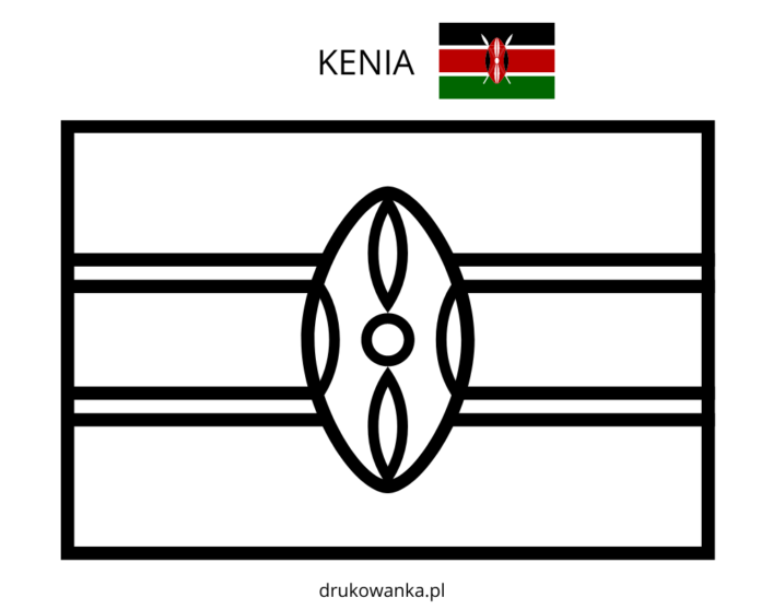 flaga kenii kolorowanka do drukowania