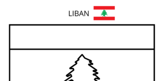 libanon flagge färbung seite druckbar