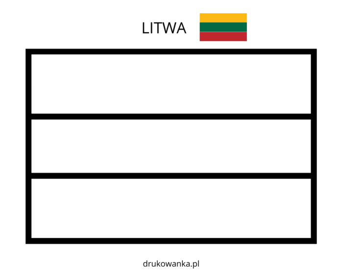 リトアニア国旗の塗り絵 印刷用