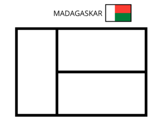 page de coloriage du drapeau de madagascar à imprimer