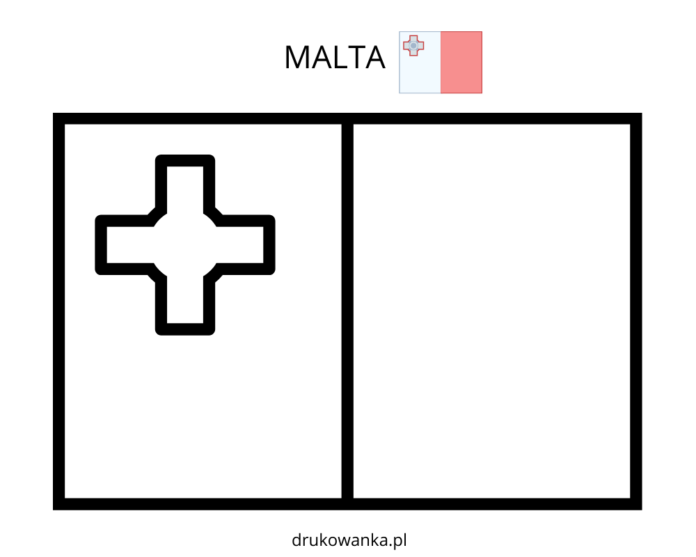 bandiera di Malta da colorare da stampare