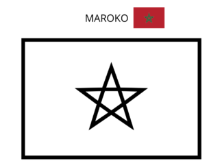 marocká vlajka na vyfarbenie k vytlačeniu
