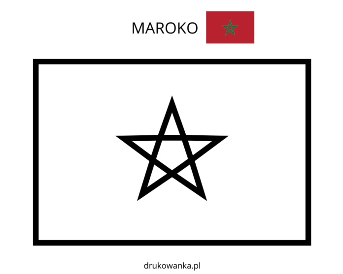 flaga maroka kolorowanka do drukowania