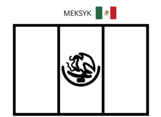 flaga meksyku kolorowanka do drukowania