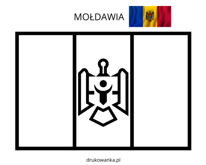 モルダビ国旗の塗り絵印刷